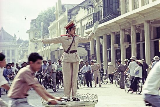 Traffic policeman in central Hanoi