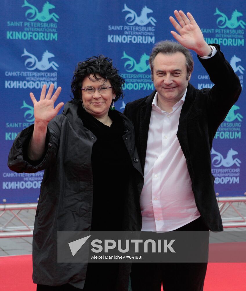 Film director Alexei Uchitel with wife