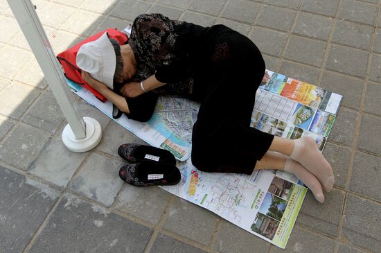 Visitor attends World Expo 2010