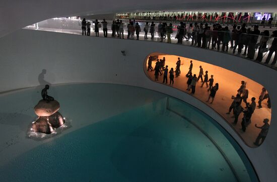 Little Mermaid sculpture displayed at Denmark Pavilion