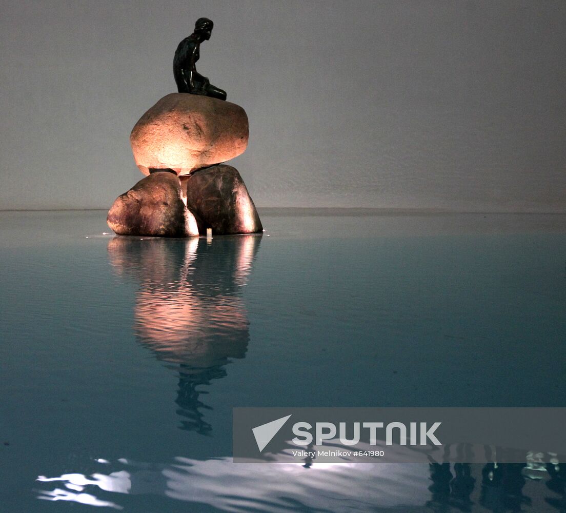 Little Mermaid sculpture displayed at Denmark Pavilion