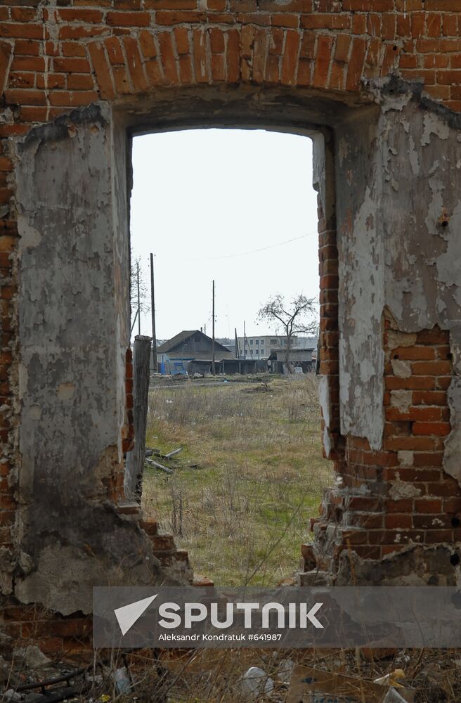 Muslyumovo village polluted by radiation in 1957