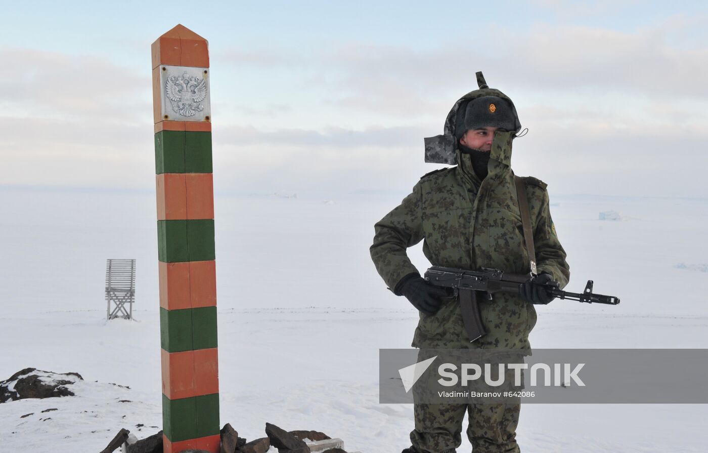 Frontier guard at frontier station "Nagurskoye"