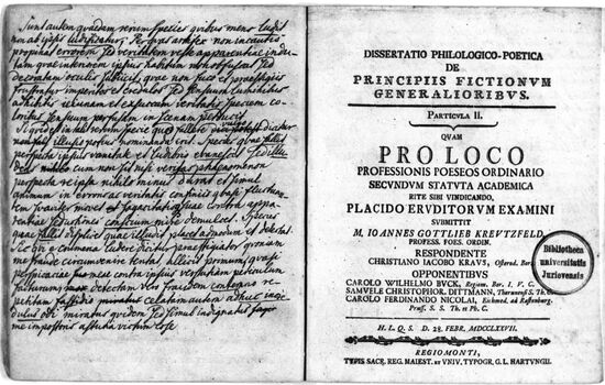 Text of Immanuel Kant's speech