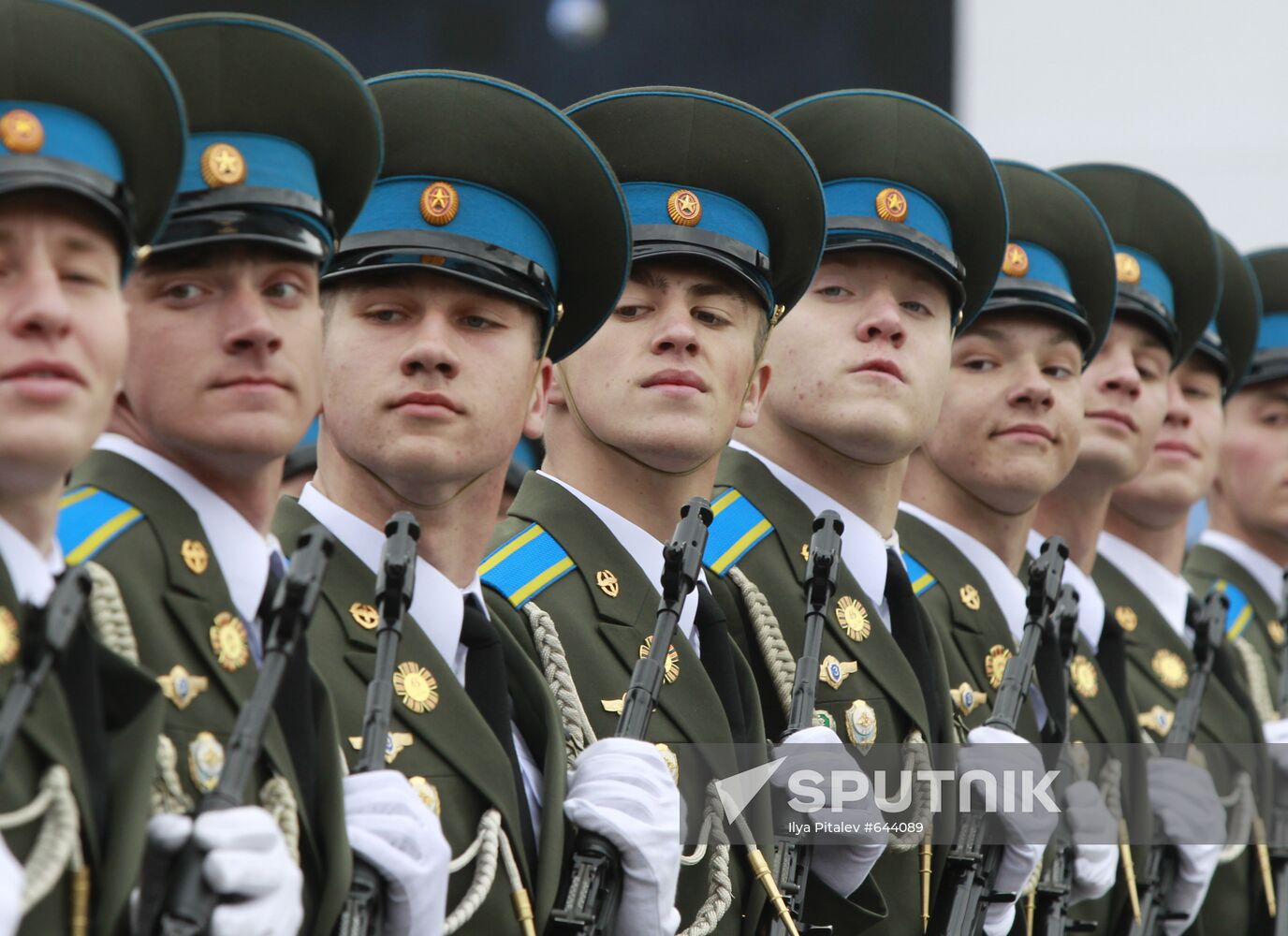 Participants in the dress rehearsal of the Victory Parade