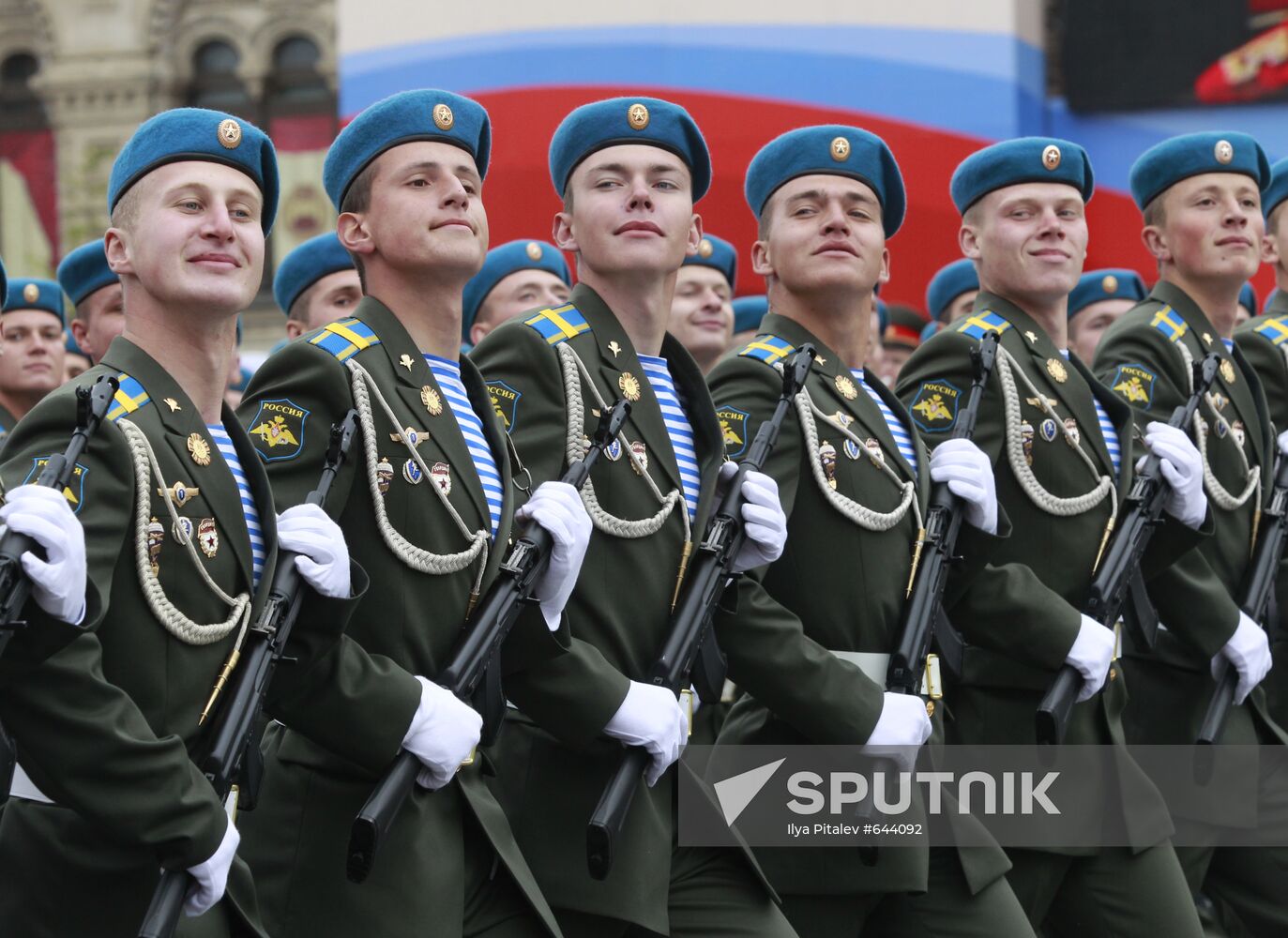 Participants in the dress rehearsal of the Victory Parade