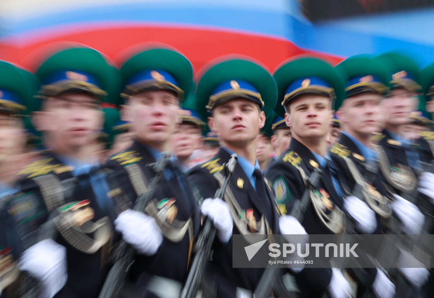 Participants in the dress rehearsal of the Victory Parade