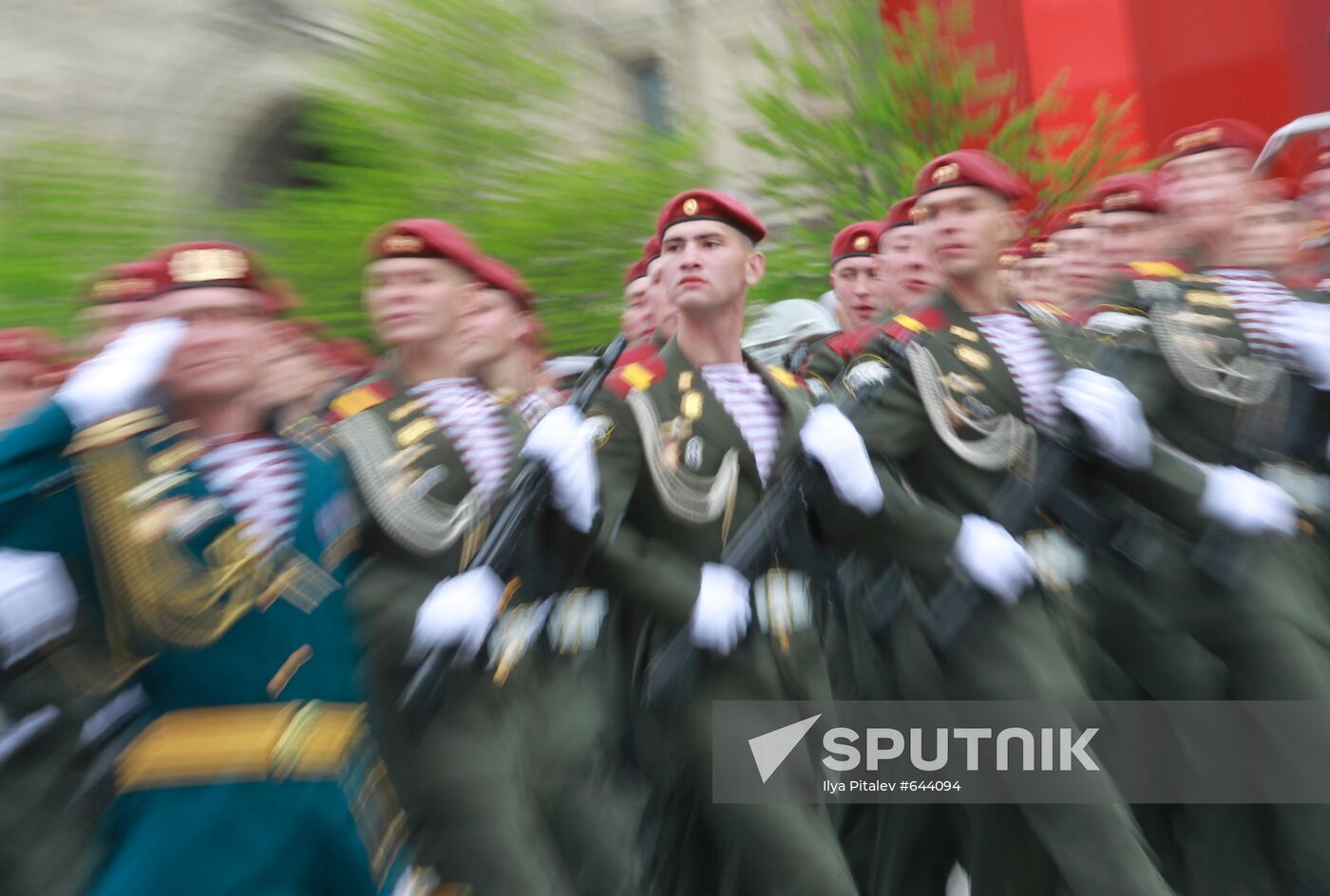 Participants in the dress rehearsal of the Victory Parade