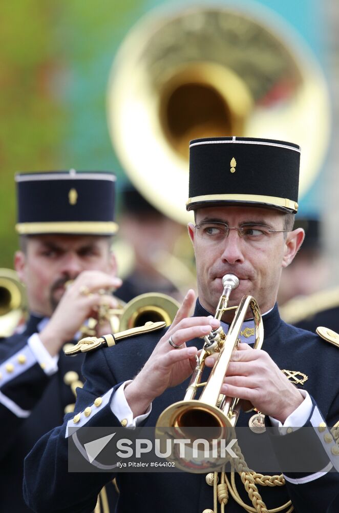 Participants in the dress rehearsal of the Victory Parade