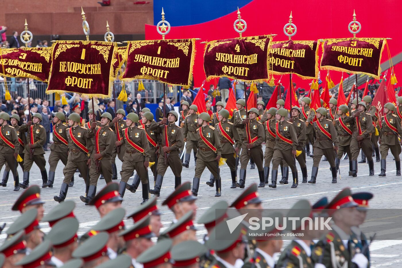Participants in the dress rehearsal of the Victory Parade