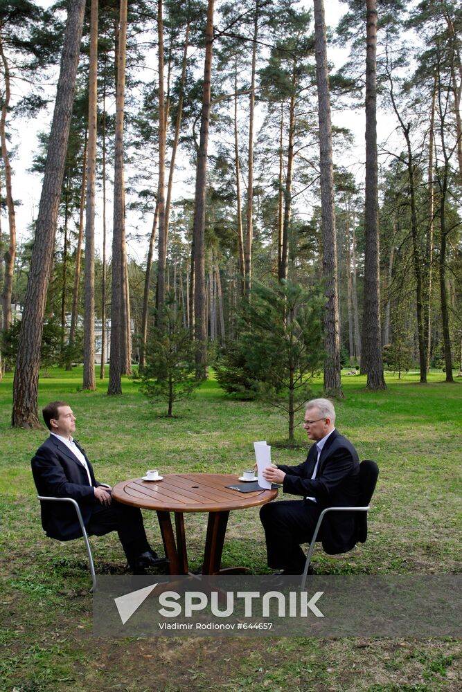 President Dmitry Medvedev gives interview to Izvestia