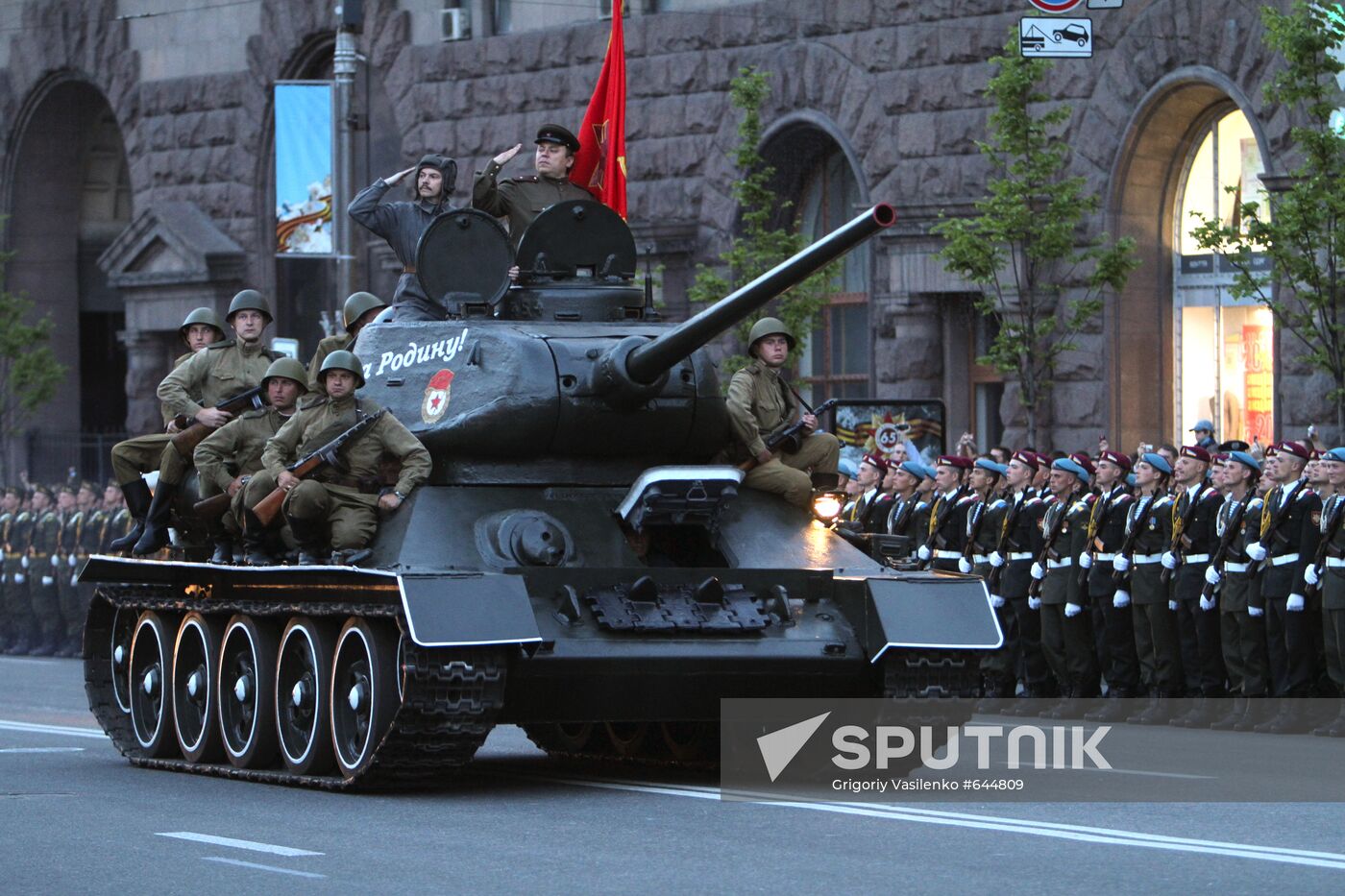 Dress rehearsal for Victory Day parade in Kiev