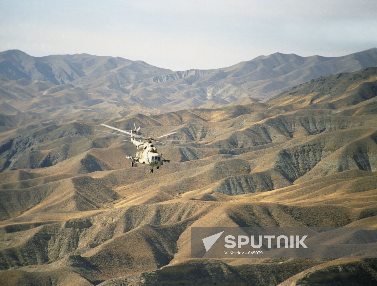 Helicopter in the mountains