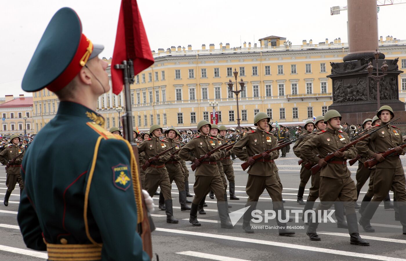 Final rehearsal of Victory Parade on St Petersburg's main square