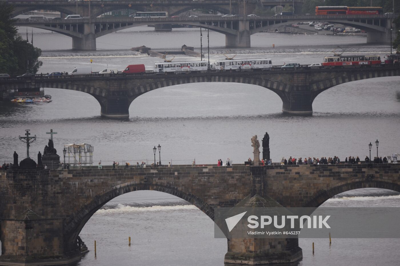 View at Charles Bridge in Prague