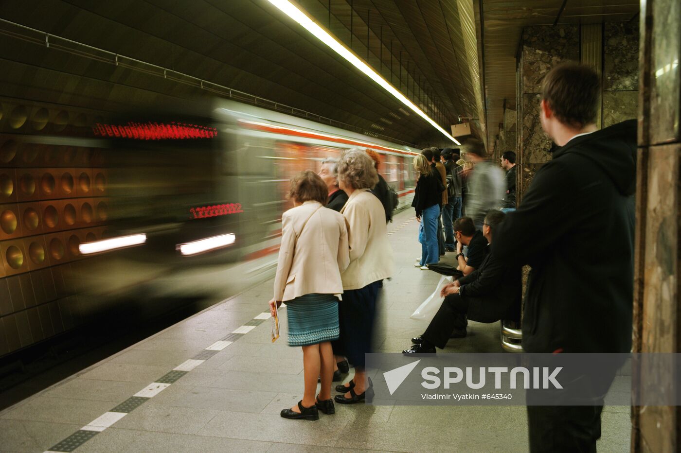 Passengers in Prague metro