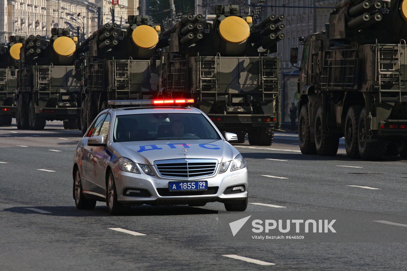 Military parade in Moscow city center