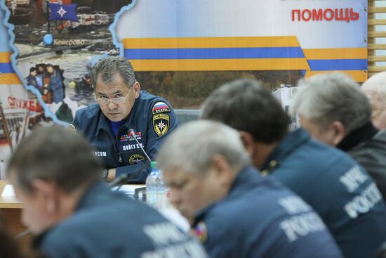Sergei Shoigu at the Raspadskaya coal mine, the Kemerovo Region