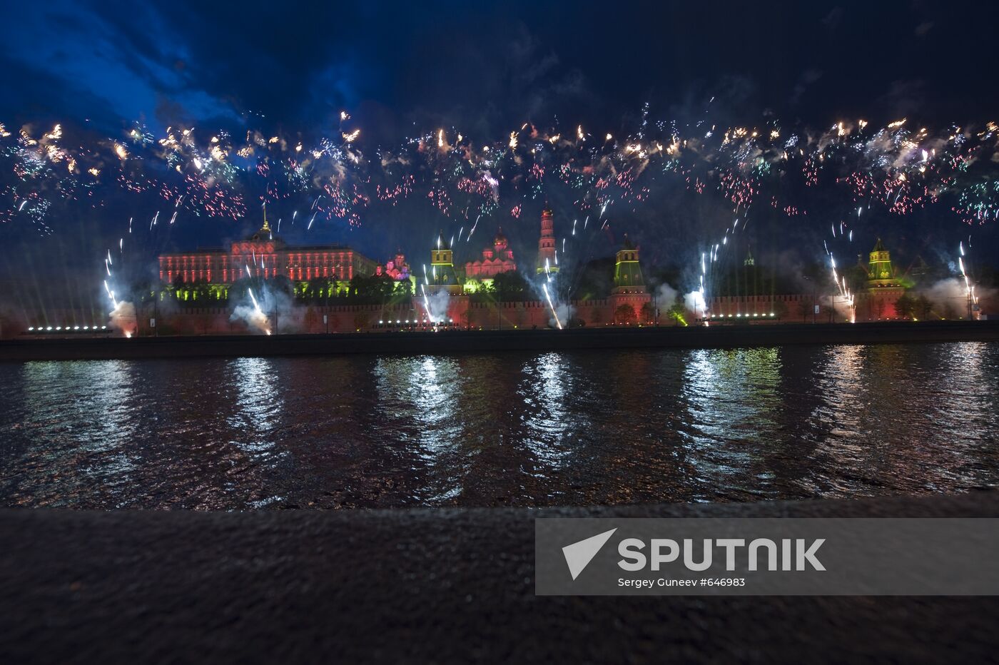 Firework marking the 65th anniversary of Victory Day