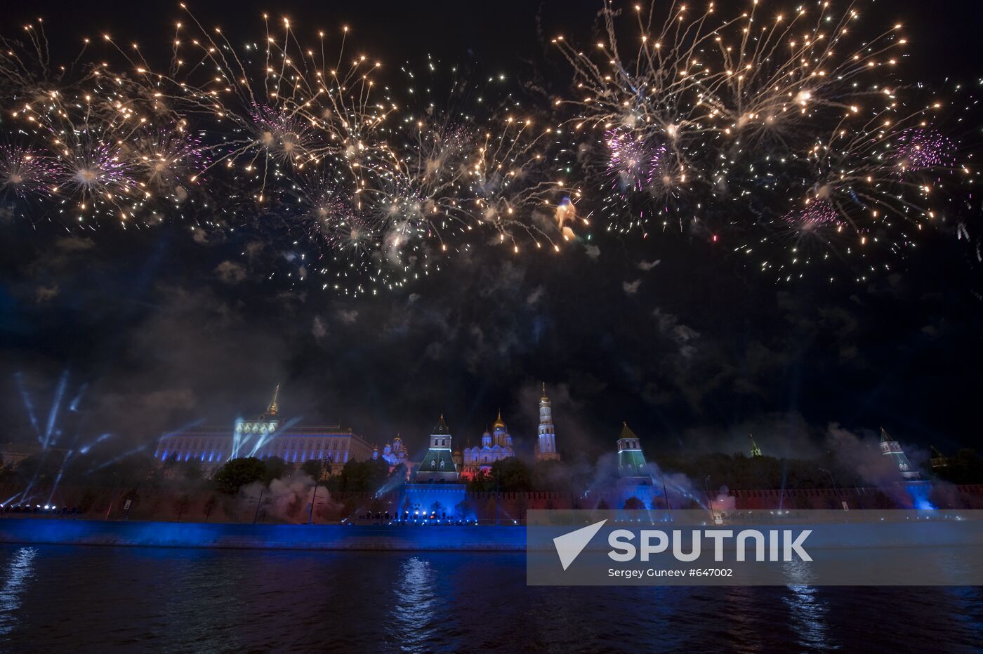 Firework marking the 65th anniversary of Victory Day