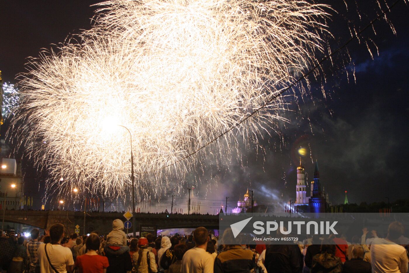 Firework display in Moscow