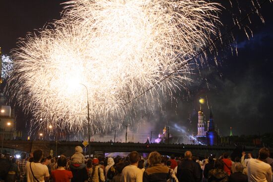 Firework display in Moscow