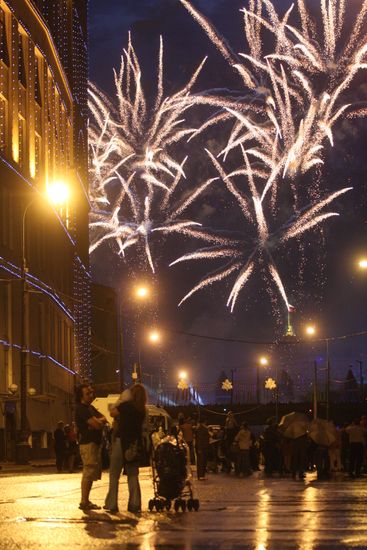 Firework display in Moscow