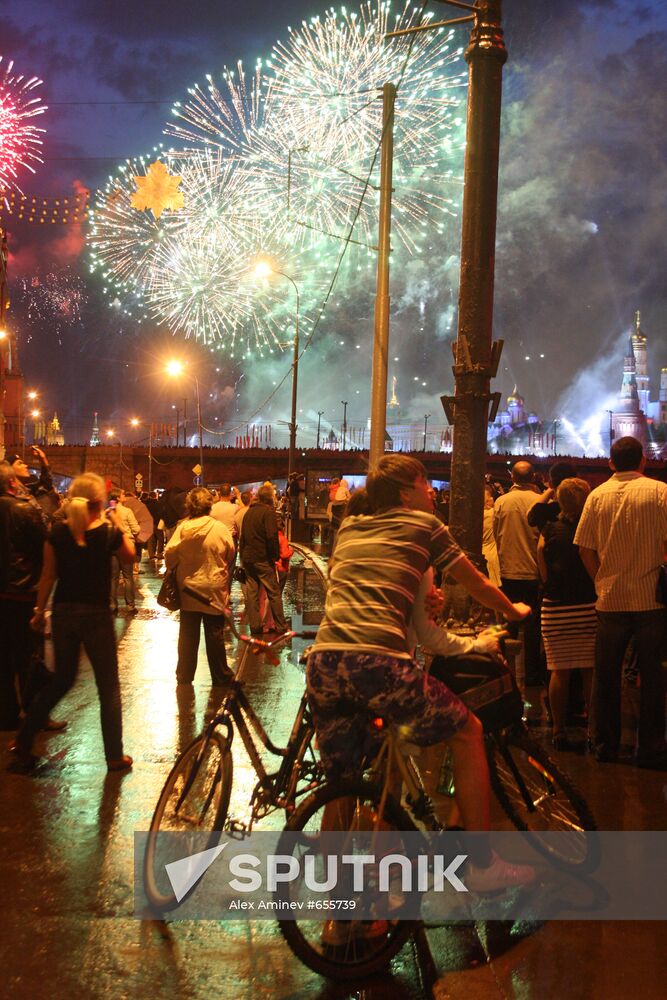 Firework display in Moscow