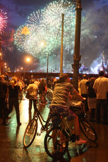 Firework display in Moscow