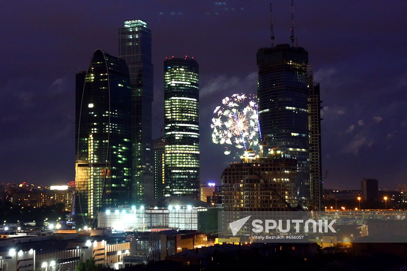 Firework display in Moscow