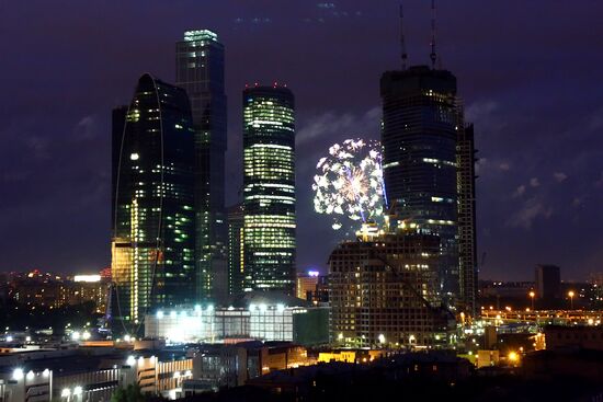 Firework display in Moscow