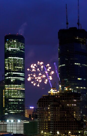 Firework display in Moscow