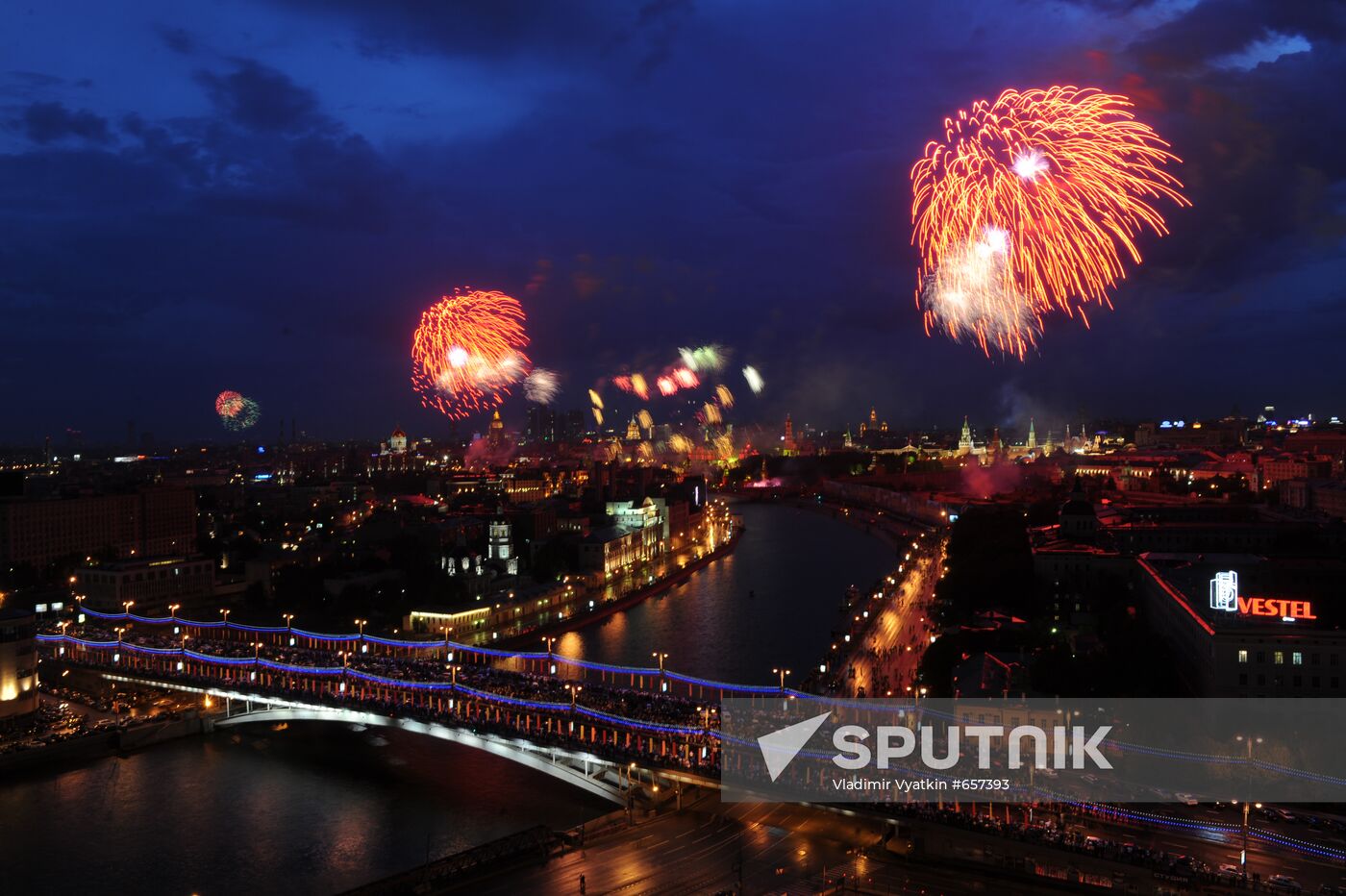 Firework display in Moscow