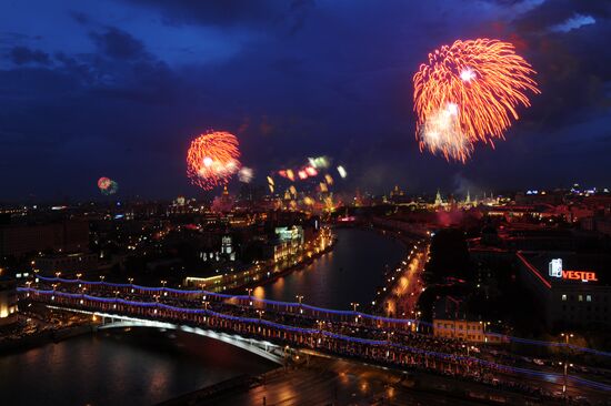 Firework display in Moscow