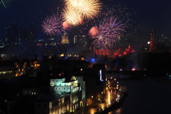 Firework display in Moscow