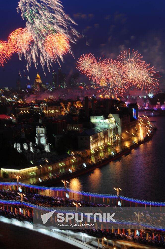 Firework display in Moscow