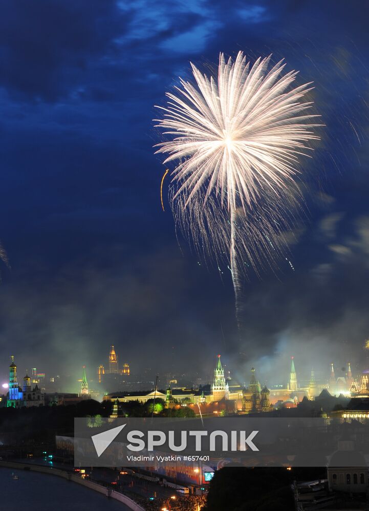 Firework display in Moscow