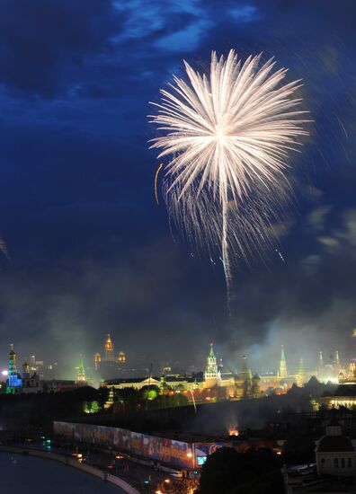 Firework display in Moscow