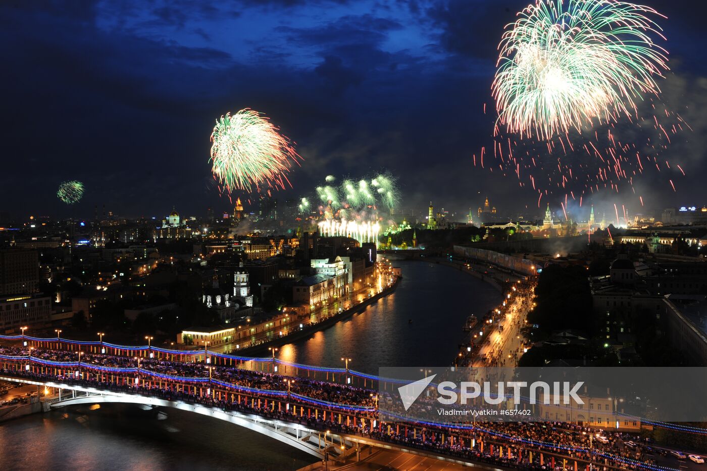 Firework display in Moscow