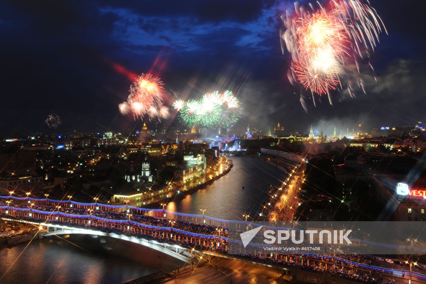 Firework display in Moscow