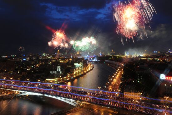 Firework display in Moscow