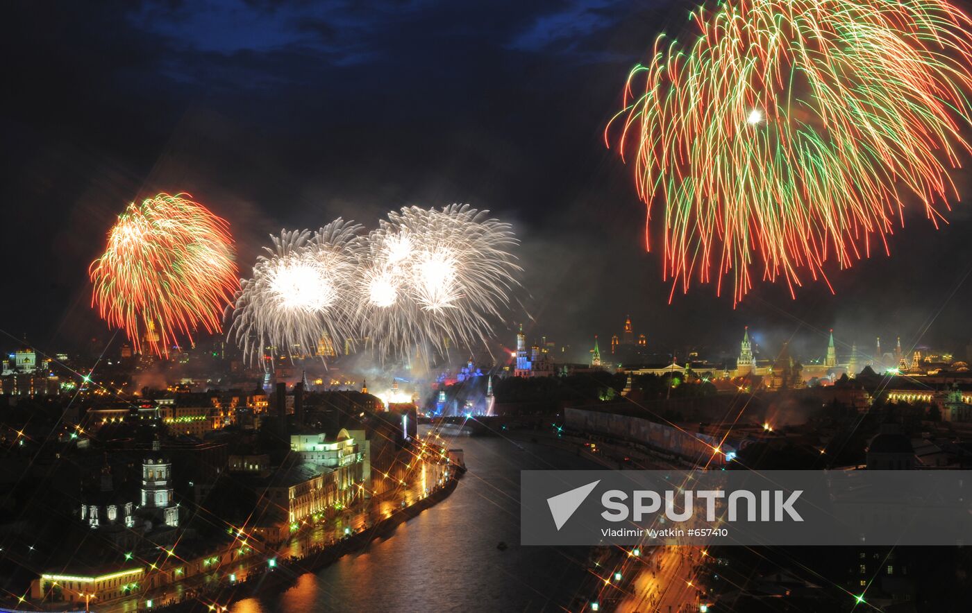 Firework display in Moscow