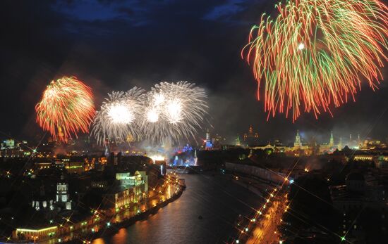 Firework display in Moscow