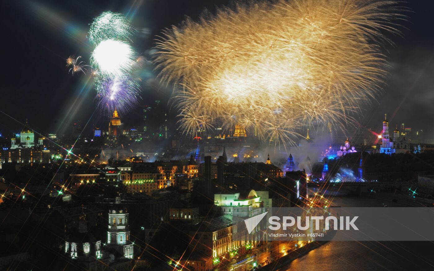 Firework display in Moscow