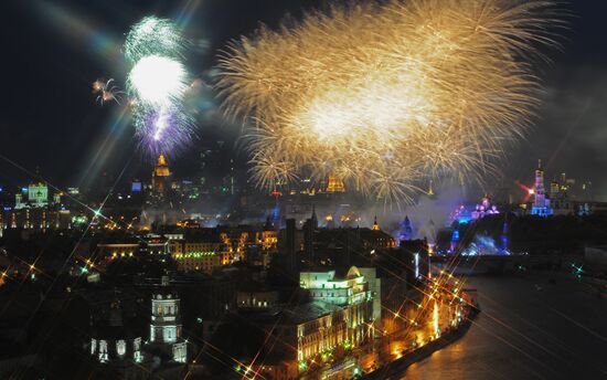 Firework display in Moscow