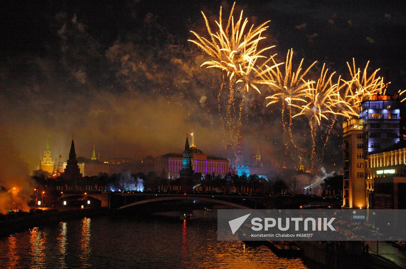 Firework display in Moscow