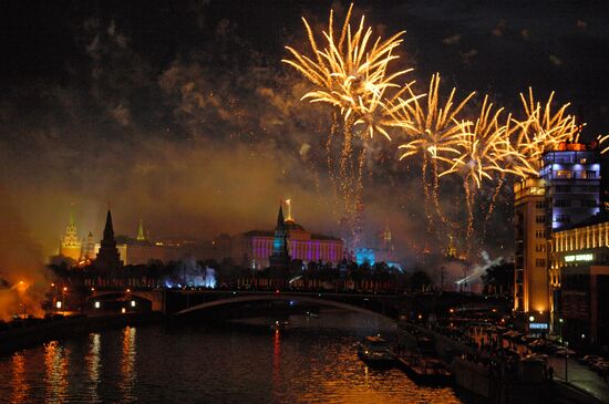 Firework display in Moscow