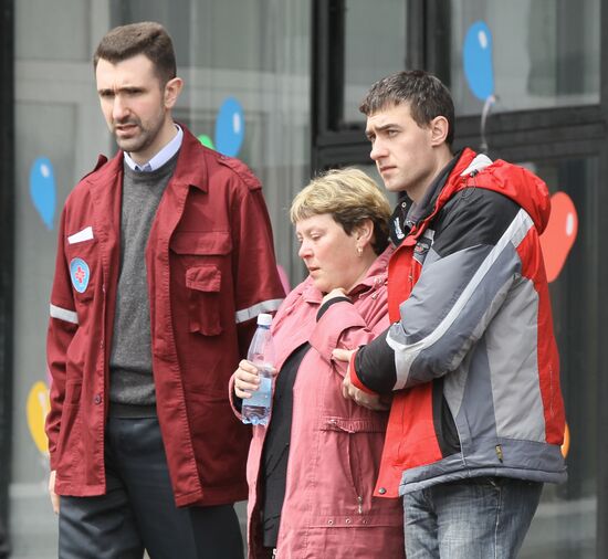 Relatives of miners at the Raspadskaya coal mine