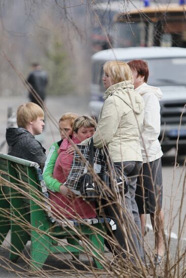 Relatives of miners at the Raspadskaya coal mine