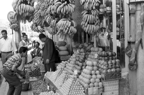 Selling fruit in one of central streets of Alexandria